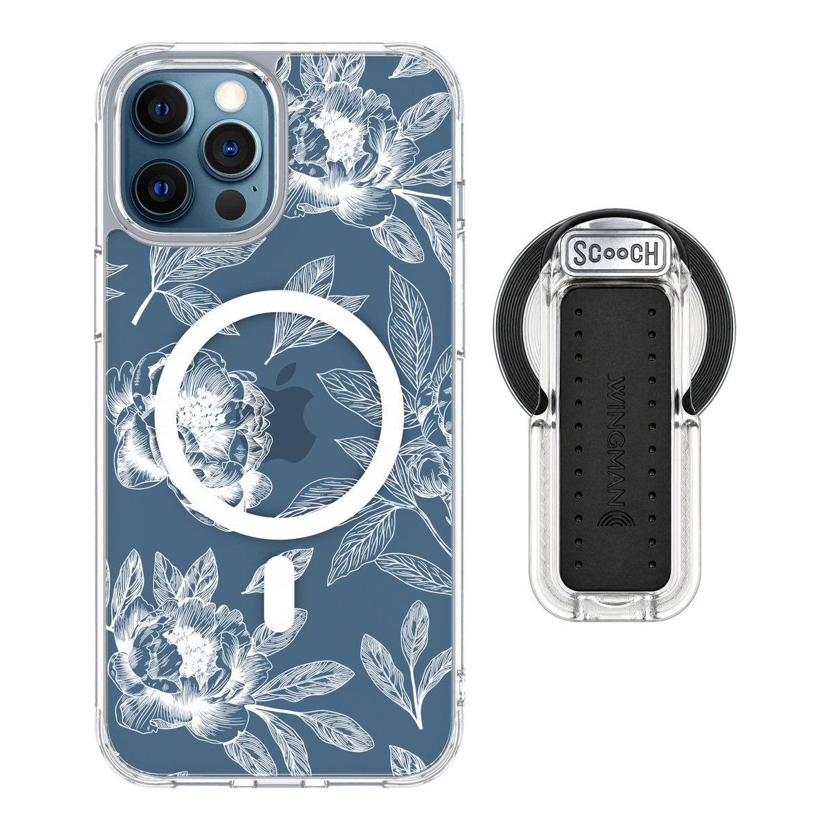Scooch MagCase Chinoiserie for iPhone 12 Pro — MagSafe Wingback Bundle - Clear