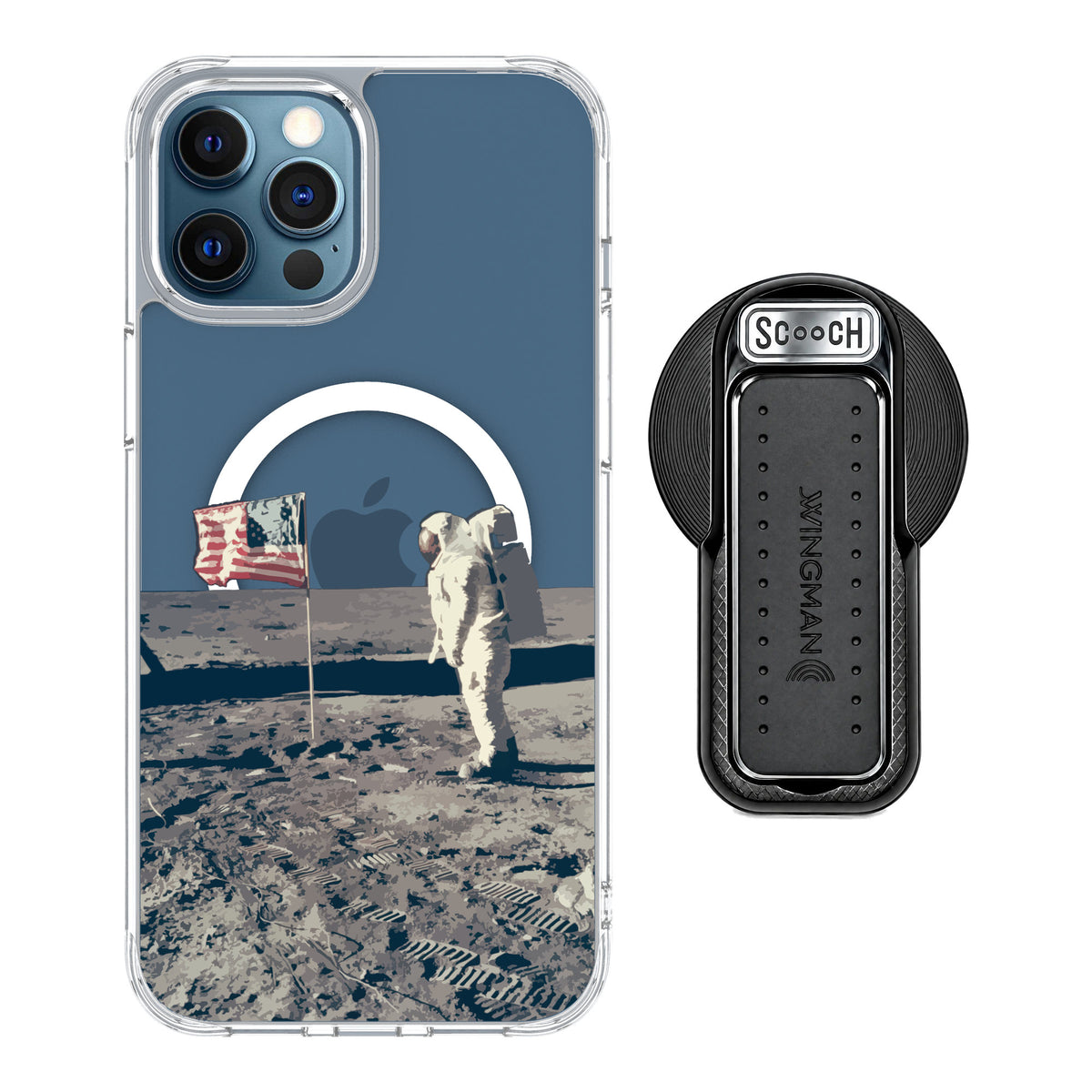 Scooch MagCase Lunar Landing for iPhone 12 Pro — MagSafe Wingback Bundle - Black