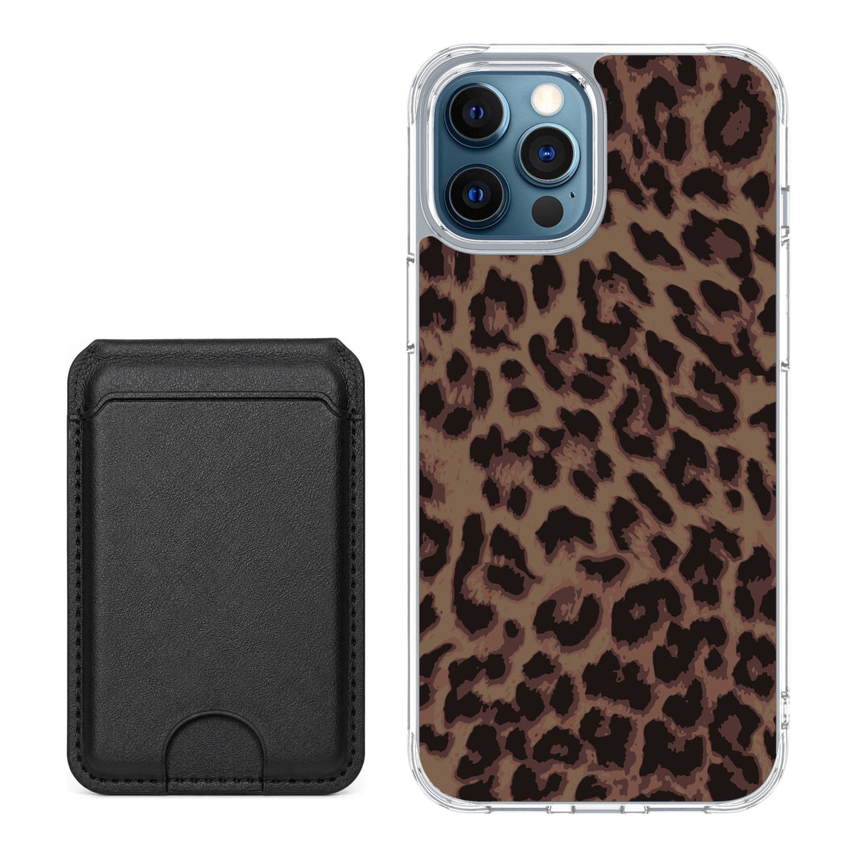 Scooch MagCase Luxe Leopard for iPhone 12 Pro — Black MagWallet Bundle