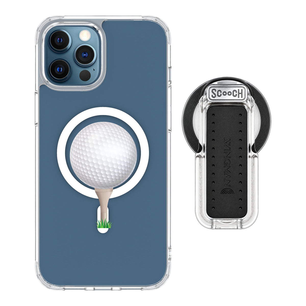 Scooch MagCase Tee Time for iPhone 12 Pro — MagSafe Wingback Bundle - Clear