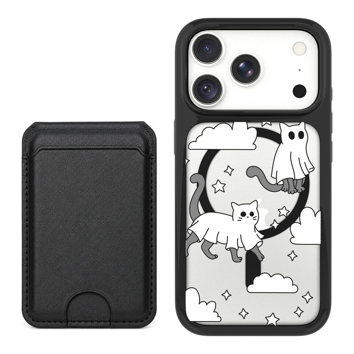 Scooch MagCase Scaredy Cats for iPhone 18 Pro Max — Black MagWallet Bundle