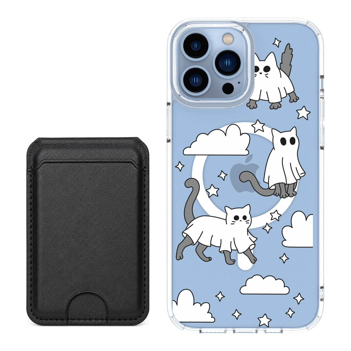 Scooch MagCase Scaredy Cats for iPhone 13 Pro Max — Black MagWallet Bundle