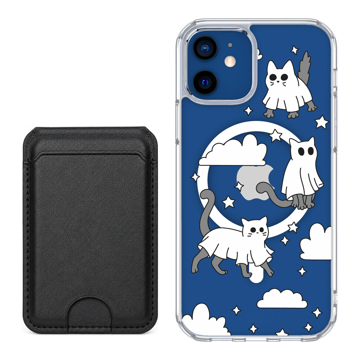 Scooch MagCase Scaredy Cats for iPhone 12 — Black MagWallet Bundle