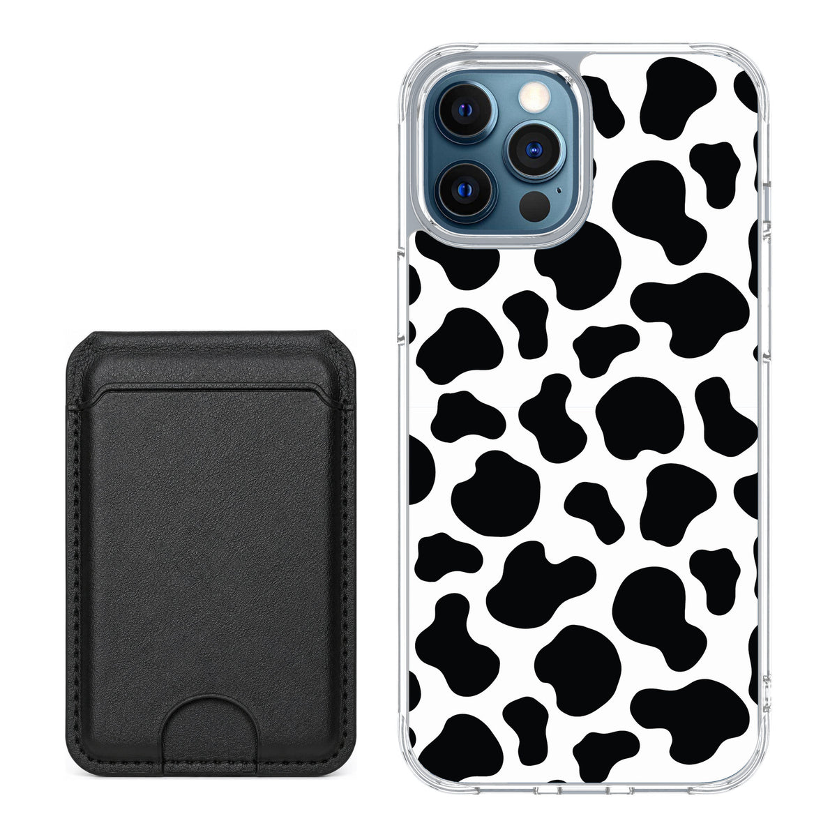 Scooch MagCase Cow Print for iPhone 12 Pro — Black MagWallet Bundle