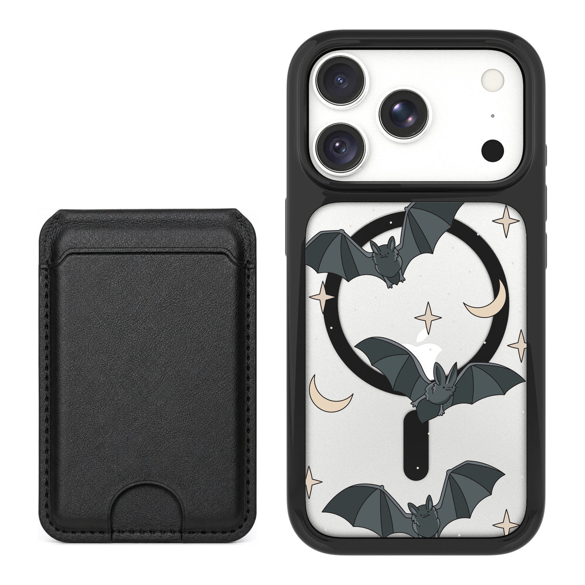 Scooch MagCase Batty Skies for iPhone 18 Pro — Black MagWallet Bundle