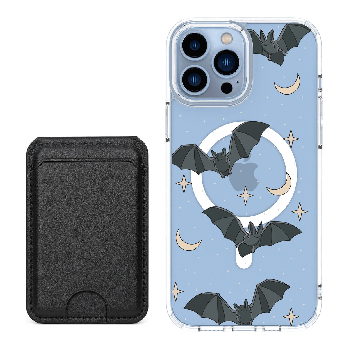 Scooch MagCase Batty Skies for iPhone 13 Pro Max — Black MagWallet Bundle