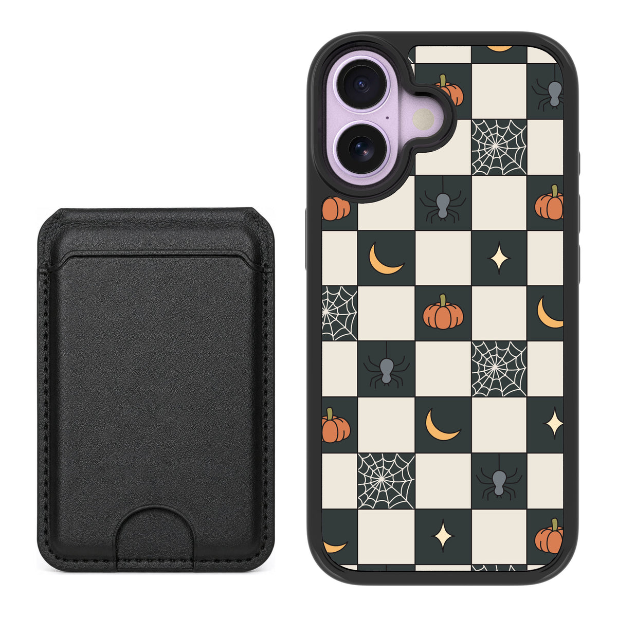 Scooch MagCase Spooky Squares for iPhone 17 — Black MagWallet Bundle
