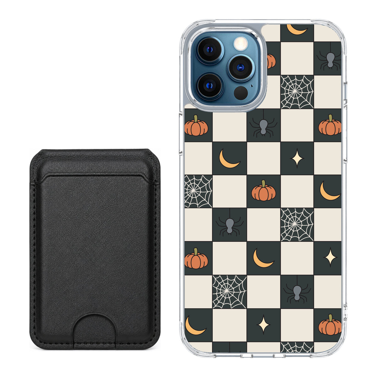 Scooch MagCase Spooky Squares for iPhone 12 Pro — Black MagWallet Bundle