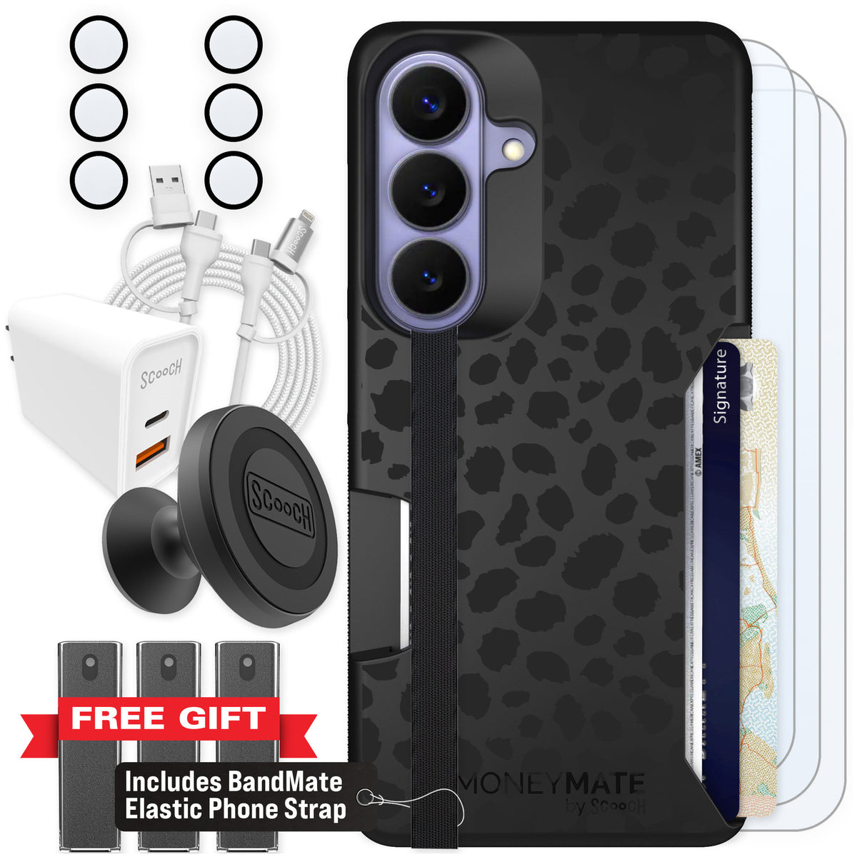 Scooch Moneymate Black Leopard for Galaxy S26 — Ultimate Bundle
