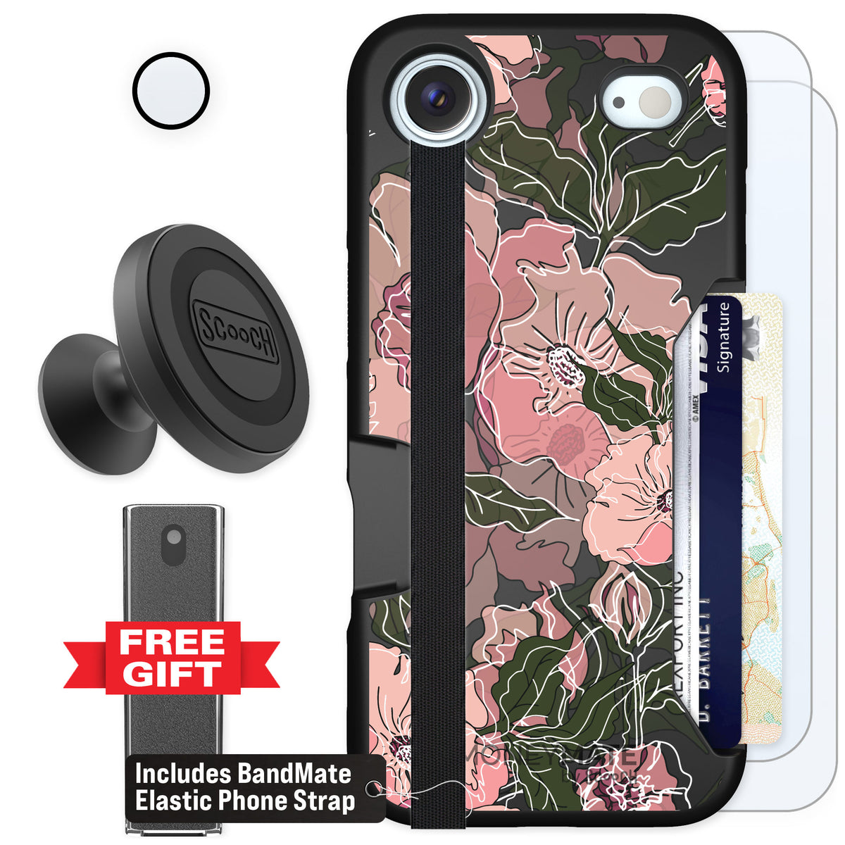 Scooch Moneymate Blush Botanical for iPhone Air — Defender Bundle