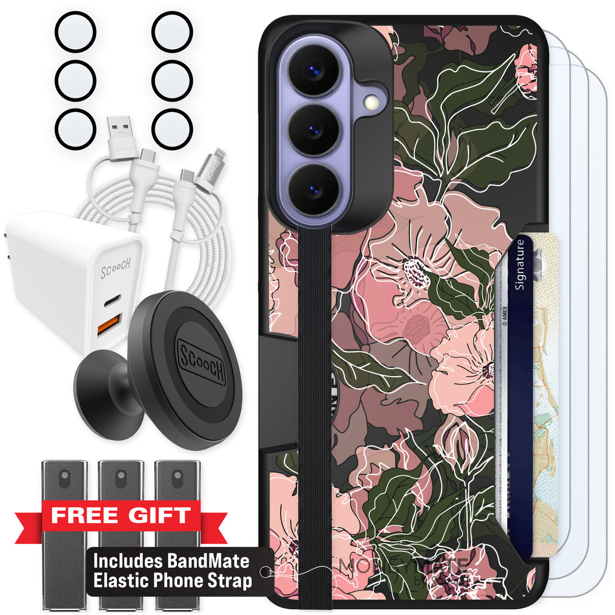 Scooch Moneymate Blush Botanical for Galaxy S26+ — Ultimate Bundle