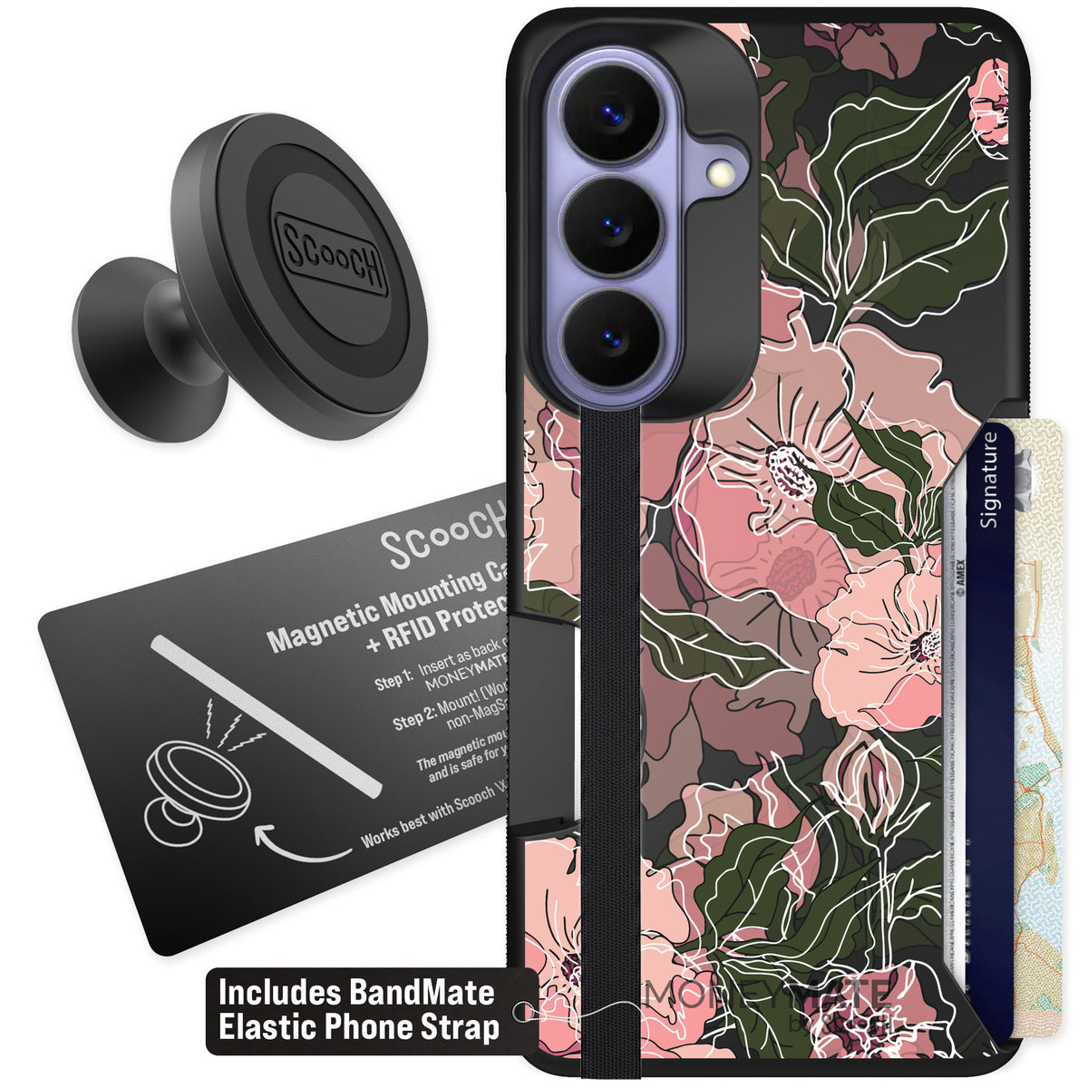 Scooch Moneymate Blush Botanical for Galaxy S26 — Starter Bundle