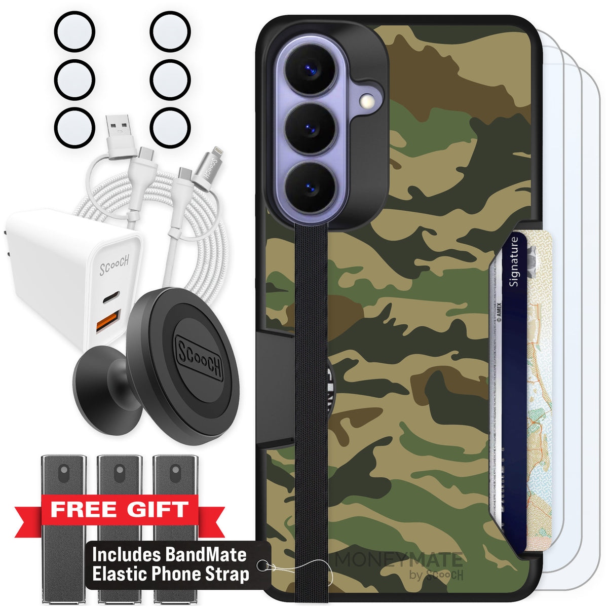 Scooch Moneymate Classic Camo for Galaxy S26+ — Ultimate Bundle
