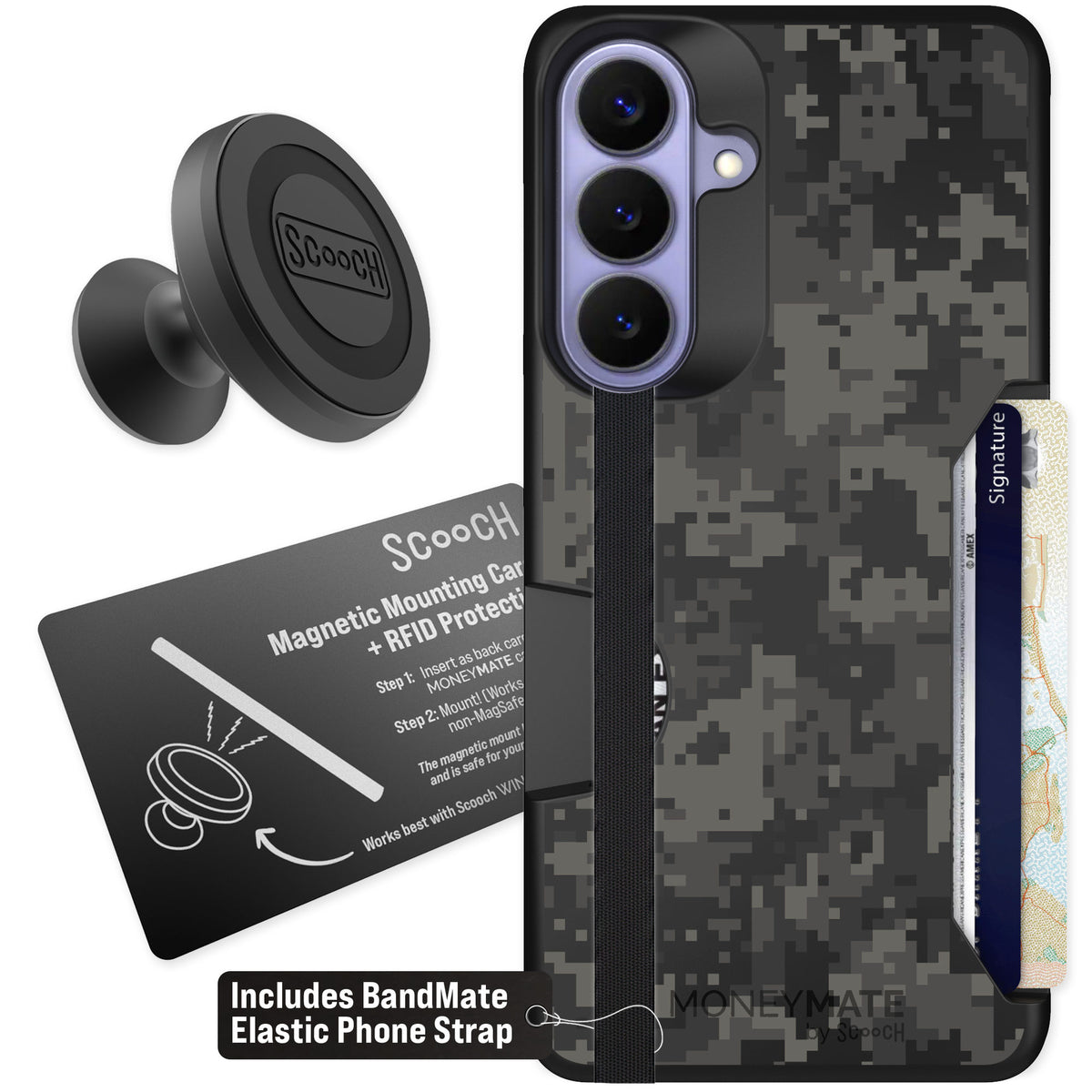 Scooch Moneymate Digi Camo for Galaxy S26+ — Starter Bundle