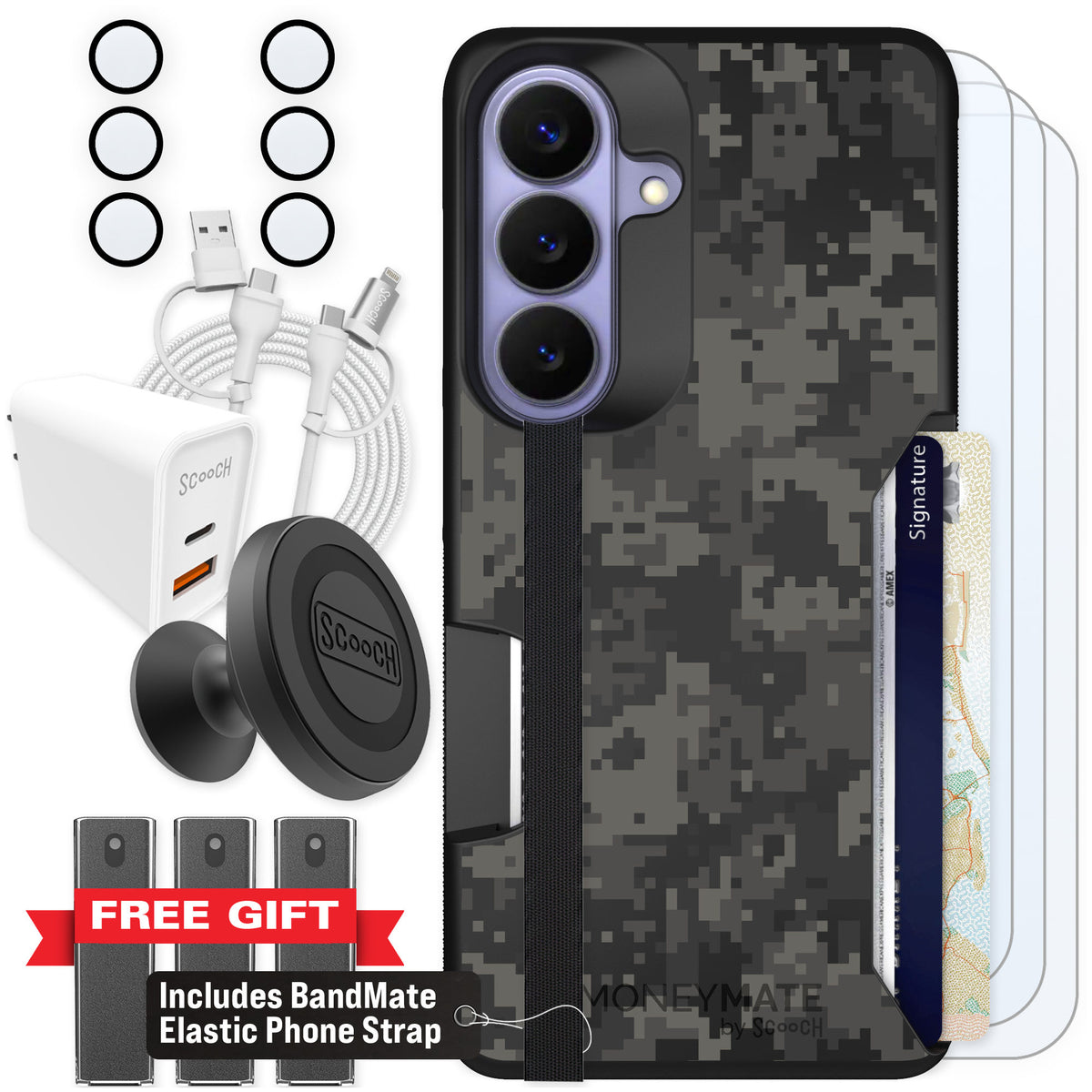 Scooch Moneymate Digi Camo for Galaxy S26 — Ultimate Bundle