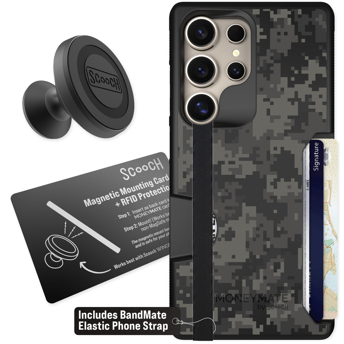 Scooch Moneymate Digi Camo for Galaxy S25 Ultra — Starter Bundle
