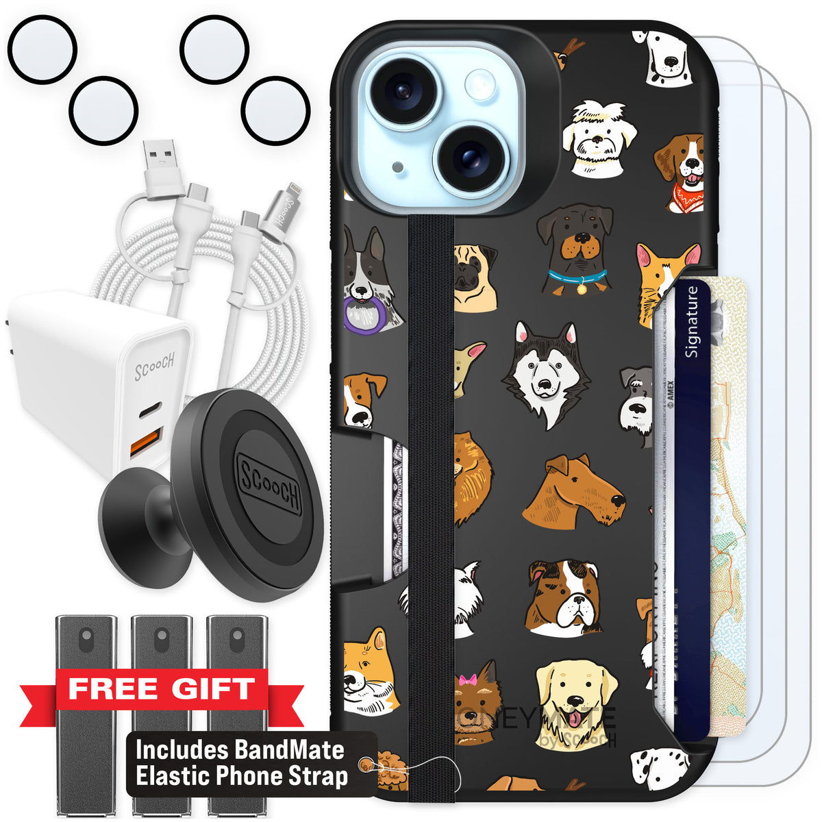 Scooch Moneymate Dog Squad for iPhone 15 — Ultimate Bundle