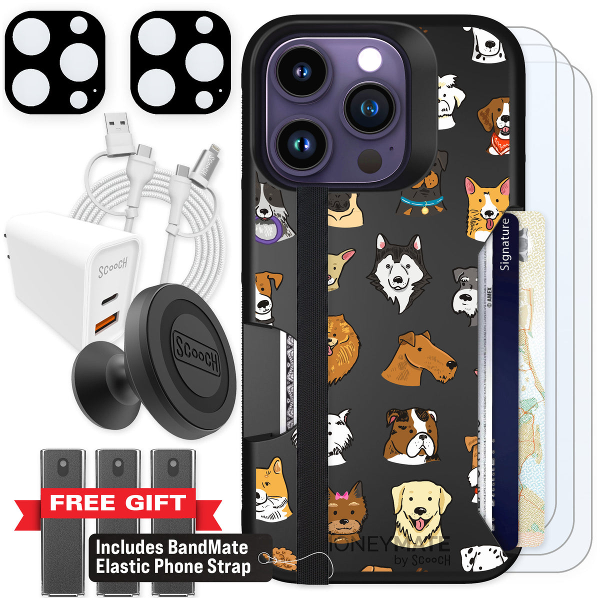 Scooch Moneymate Dog Squad for iPhone 14 Pro — Ultimate Bundle