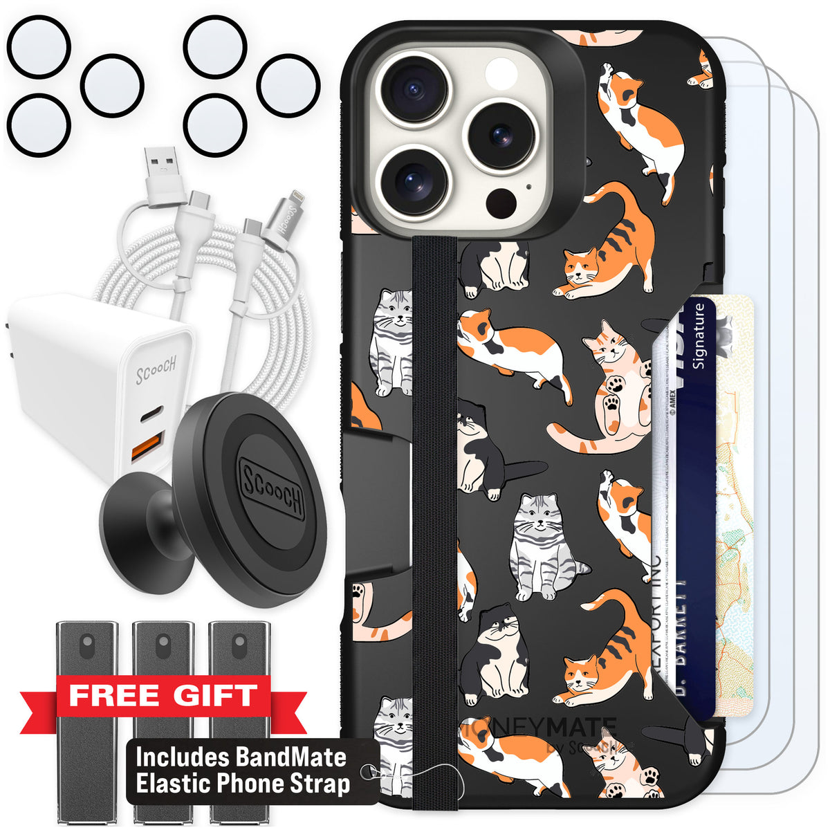 Scooch Moneymate Kitty Crew for iPhone 16 Pro Max — Ultimate Bundle