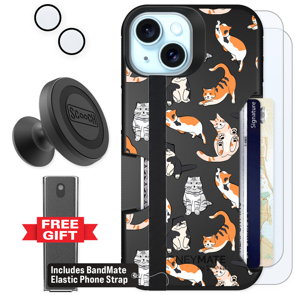 Scooch Moneymate Kitty Crew for iPhone 15 — Defender Bundle