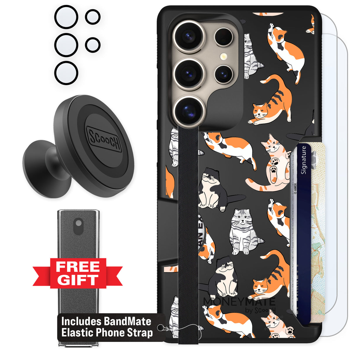 Scooch Moneymate Kitty Crew for Galaxy S25 Ultra — Defender Bundle