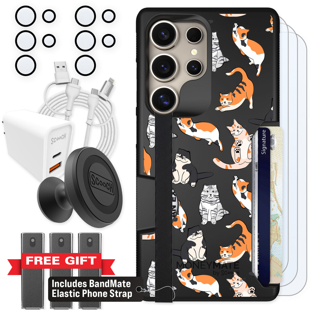 Scooch Moneymate Kitty Crew for Galaxy S25 Ultra — Ultimate Bundle