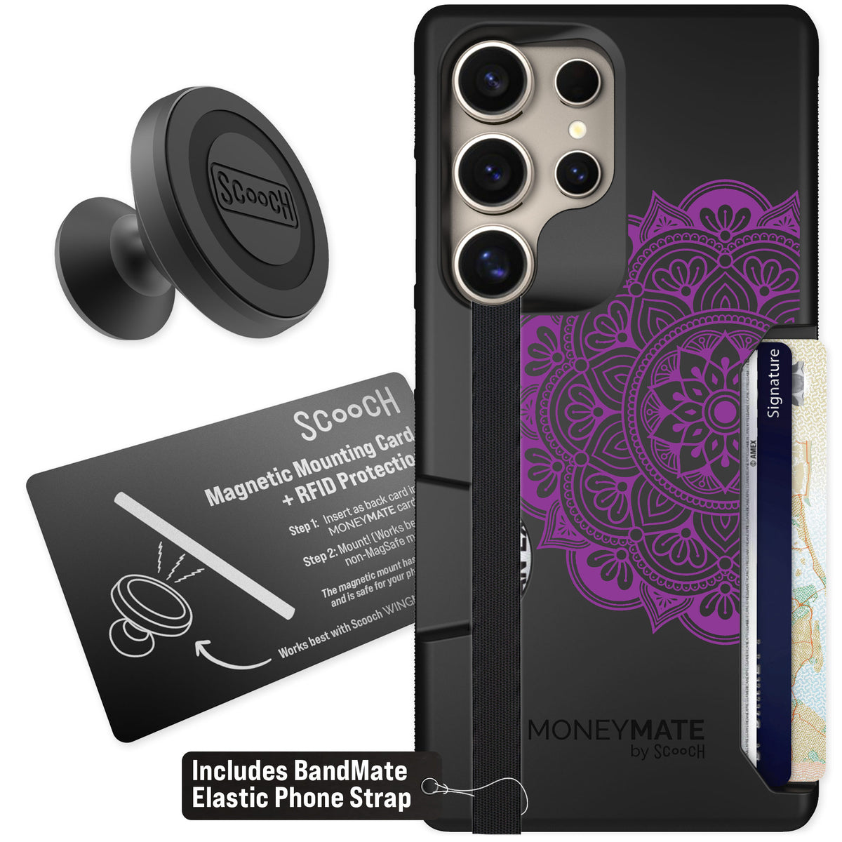 Scooch Moneymate Mandala Dreams for Galaxy S25 Ultra — Starter Bundle