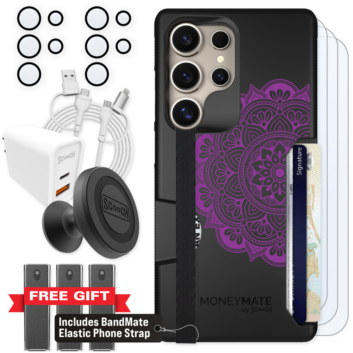 Scooch Moneymate Mandala Dreams for Galaxy S25 Ultra — Ultimate Bundle