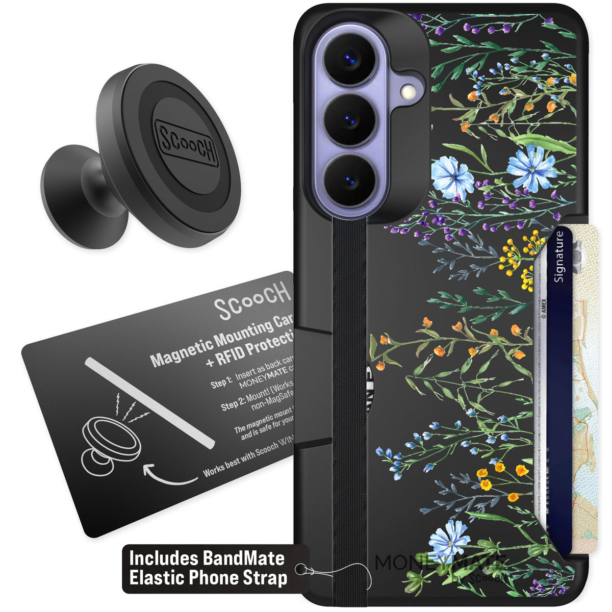 Scooch Moneymate Meadow Bloom for Galaxy S26+ — Starter Bundle