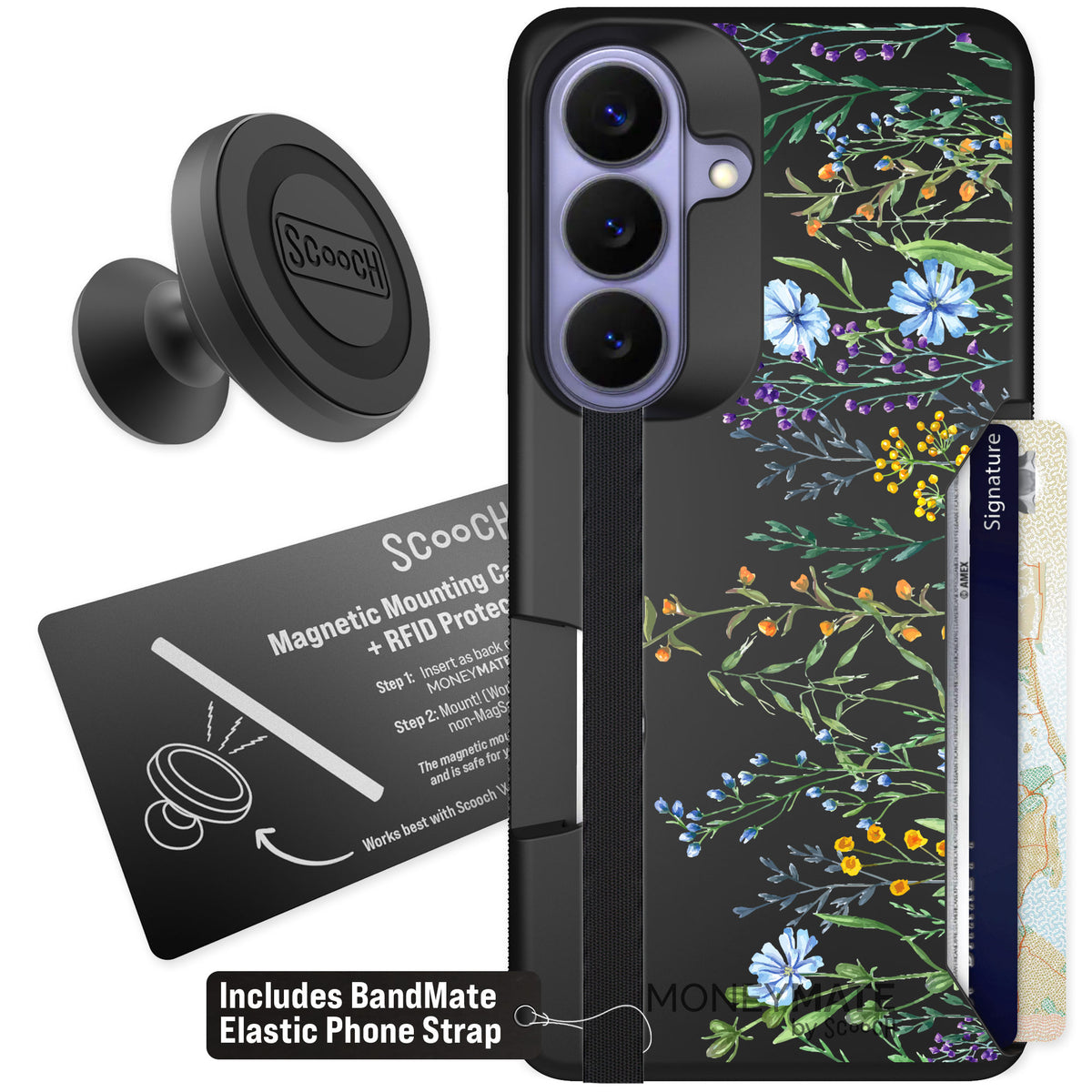 Scooch Moneymate Meadow Bloom for Galaxy S26 — Starter Bundle