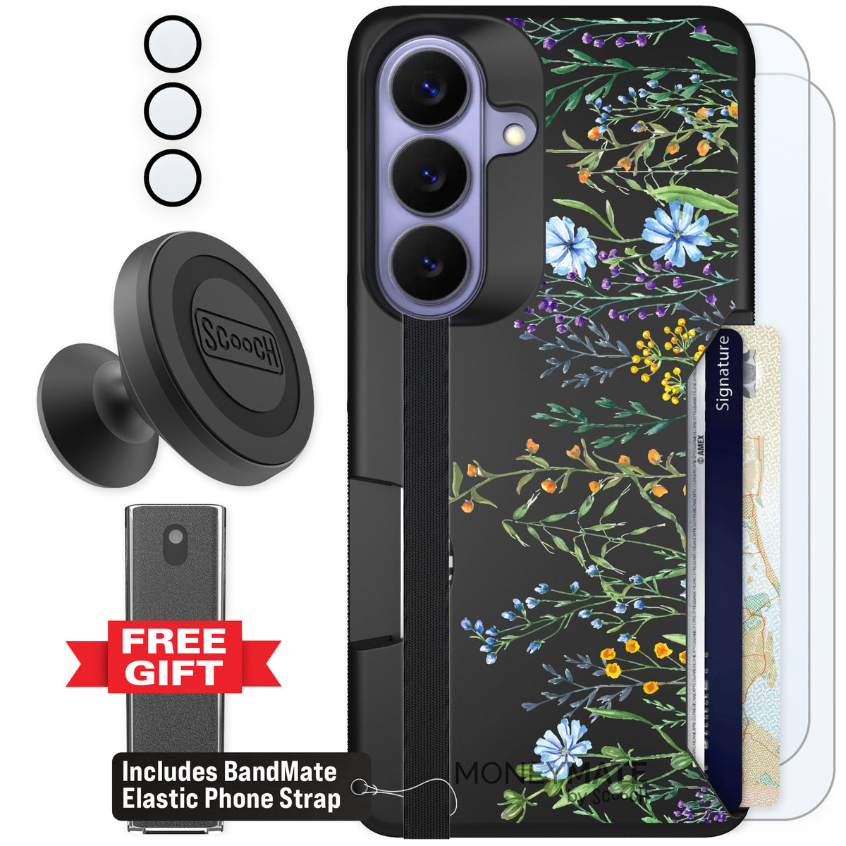 Scooch Moneymate Meadow Bloom for Galaxy S26 — Defender Bundle
