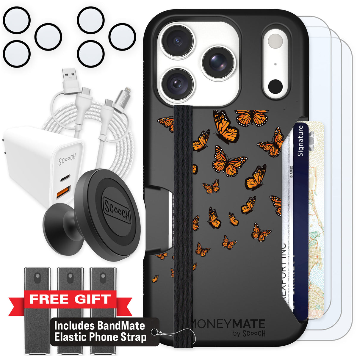 Scooch Moneymate Monarch Flight for iPhone 18 Pro — Ultimate Bundle