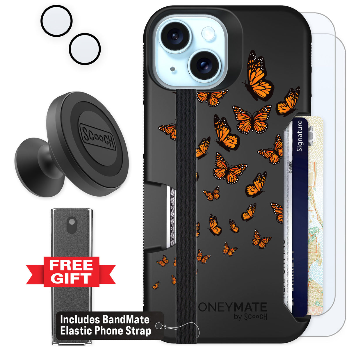 Scooch Moneymate Monarch Flight for iPhone 15 — Defender Bundle