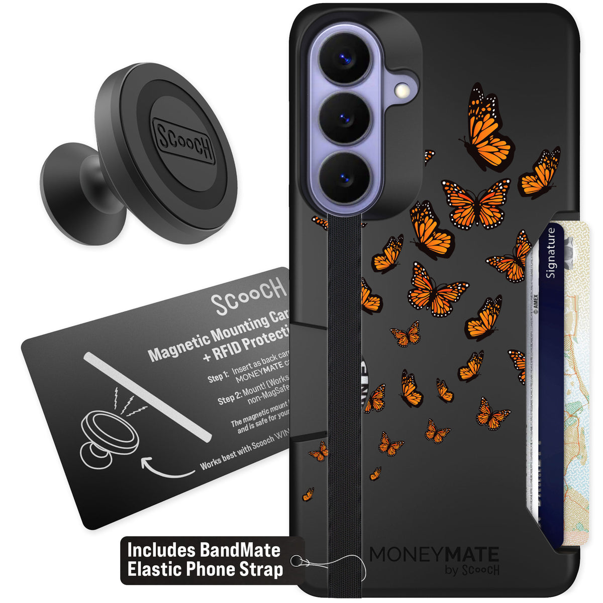 Scooch Moneymate Monarch Flight for Galaxy S26+ — Starter Bundle