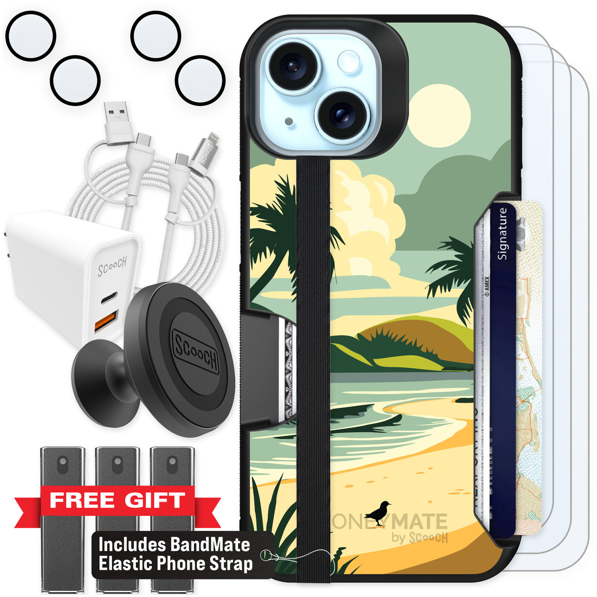 Scooch Moneymate Paradise Cove for iPhone 15 — Ultimate Bundle