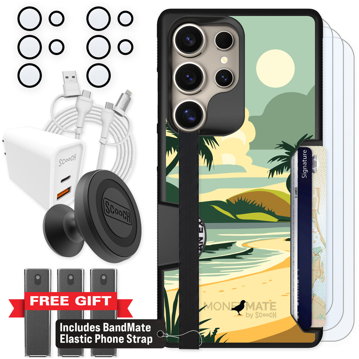 Scooch Moneymate Paradise Cove for Galaxy S25 Ultra — Ultimate Bundle
