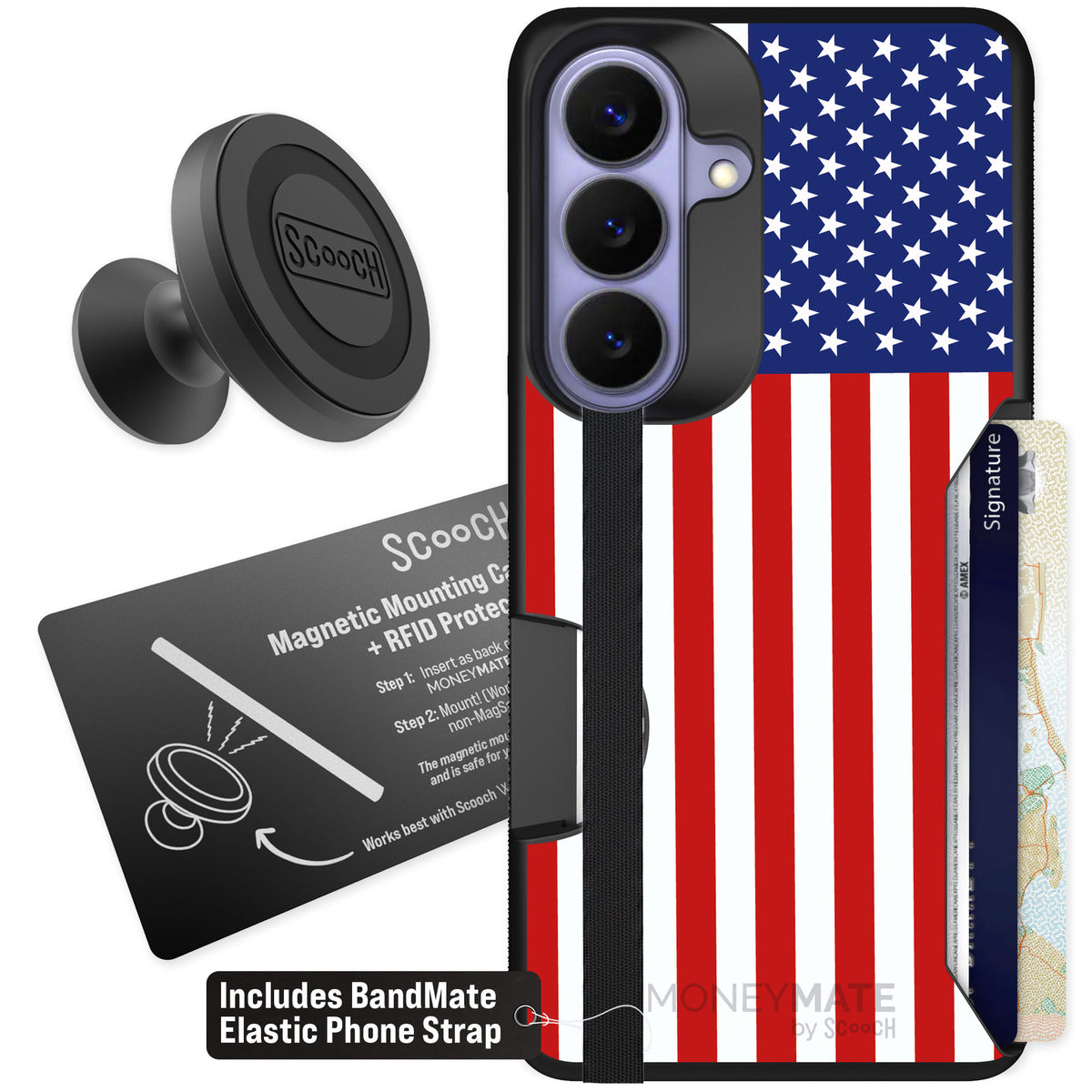 Scooch Moneymate Stars and Stripes for Galaxy S26 — Starter Bundle