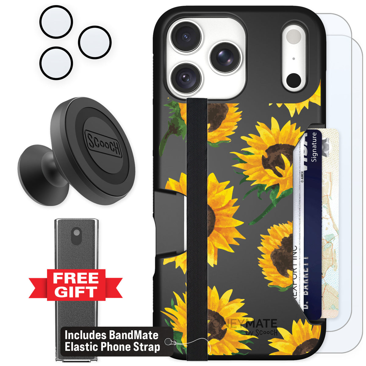 Scooch Moneymate Sunflower Frenzy for iPhone 18 Pro Max — Defender Bundle