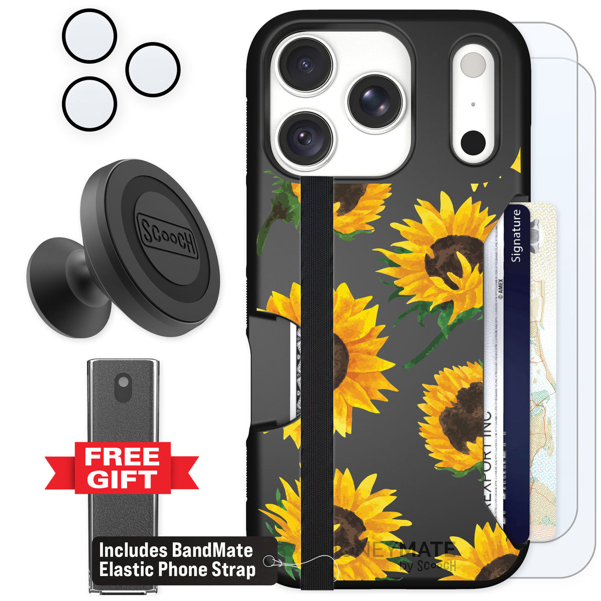 Scooch Moneymate Sunflower Frenzy for iPhone 18 Pro — Defender Bundle