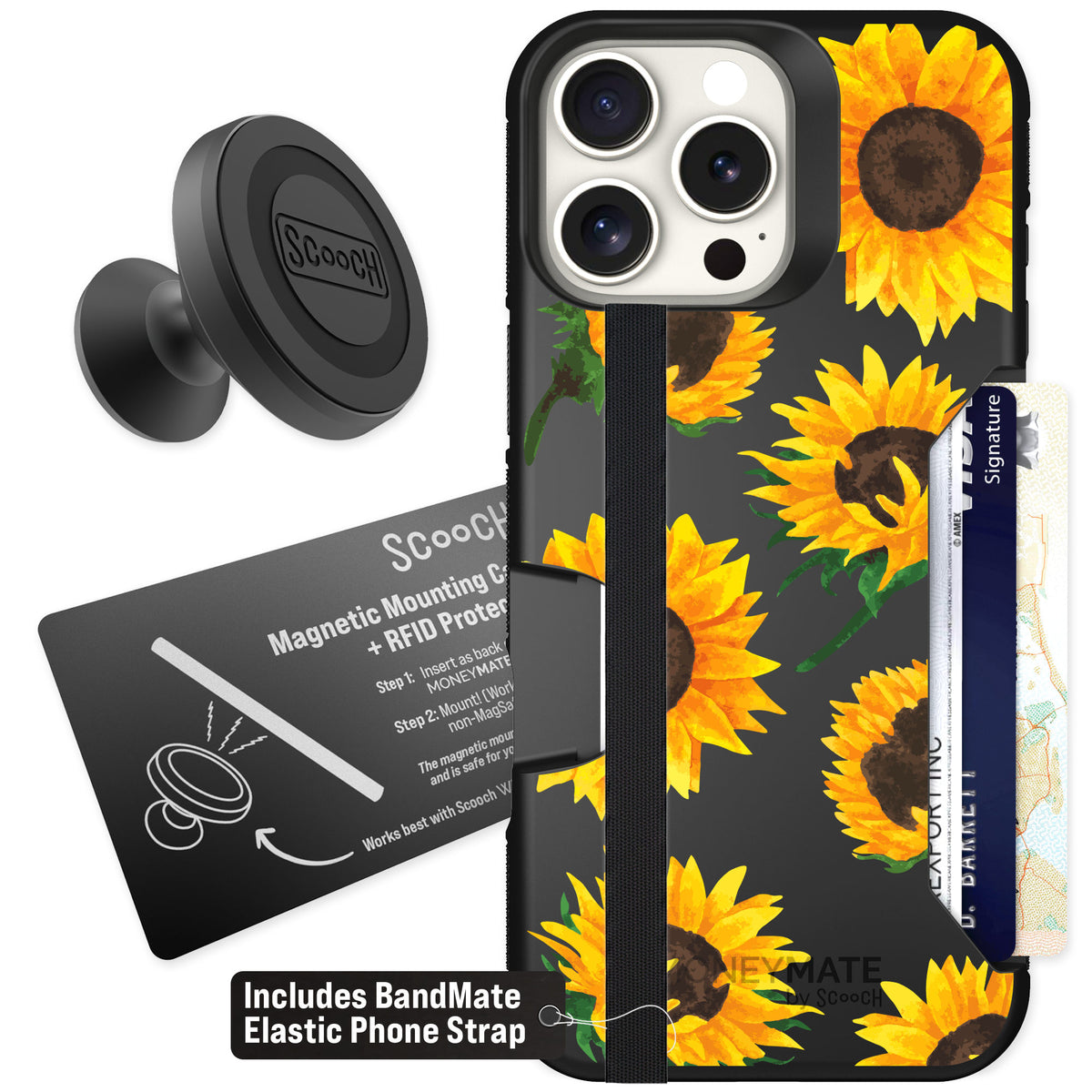 Scooch Moneymate Sunflower Frenzy for iPhone 16 Pro Max — Starter Bundle