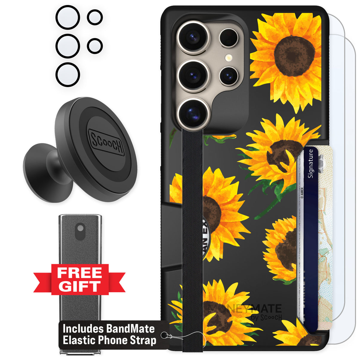 Scooch Moneymate Sunflower Frenzy for Galaxy S25 Ultra — Defender Bundle