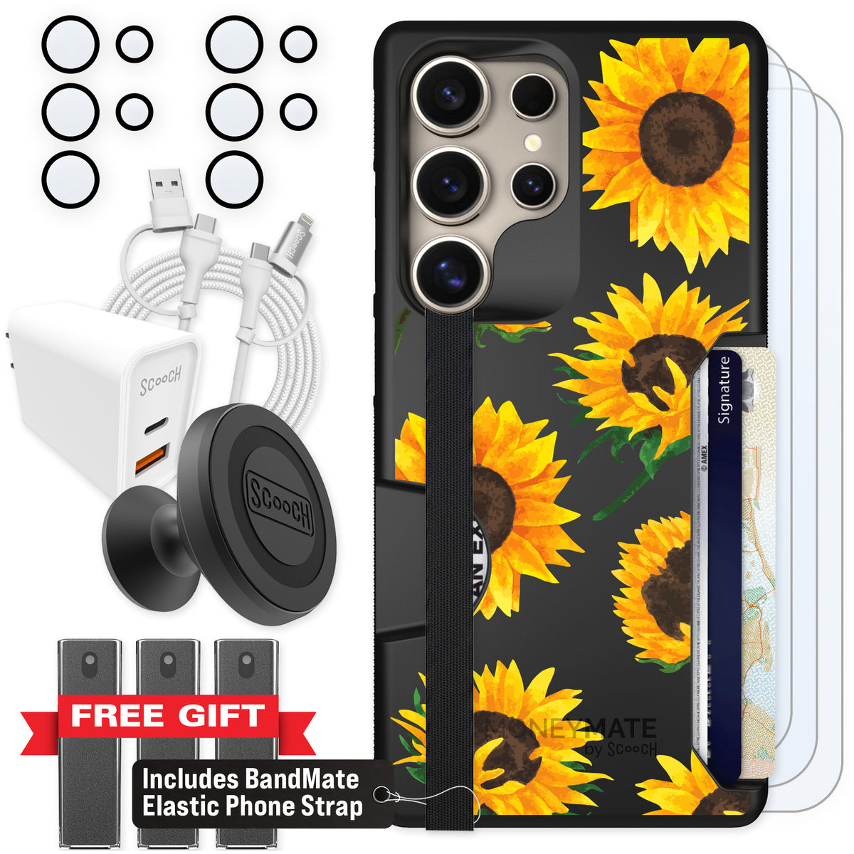 Scooch Moneymate Sunflower Frenzy for Galaxy S25 Ultra — Ultimate Bundle