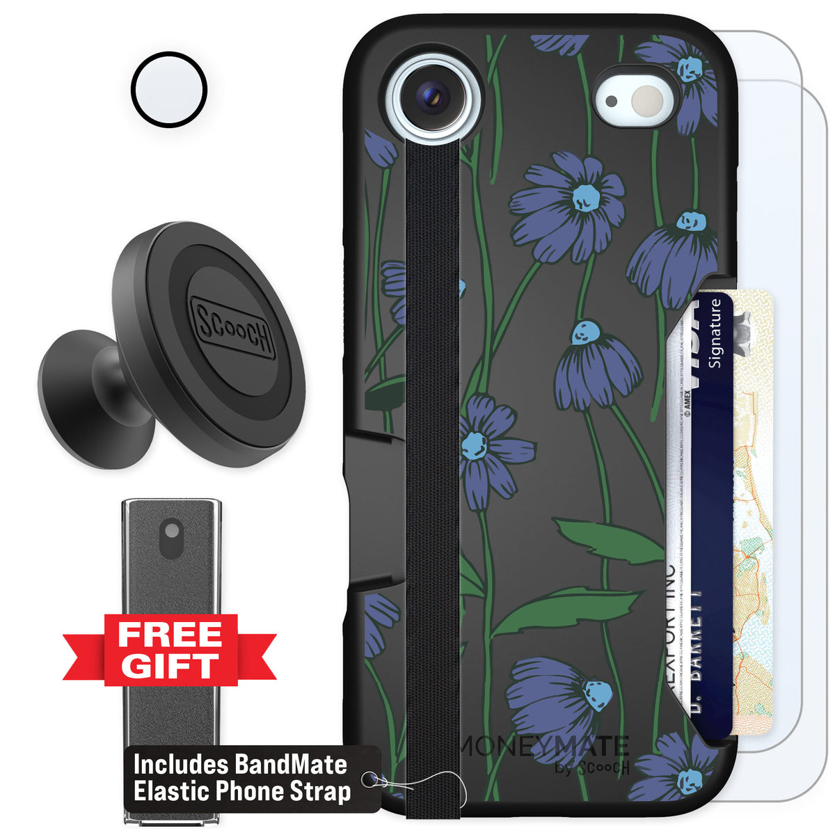 Scooch Moneymate Violet Daisy for iPhone Air — Defender Bundle