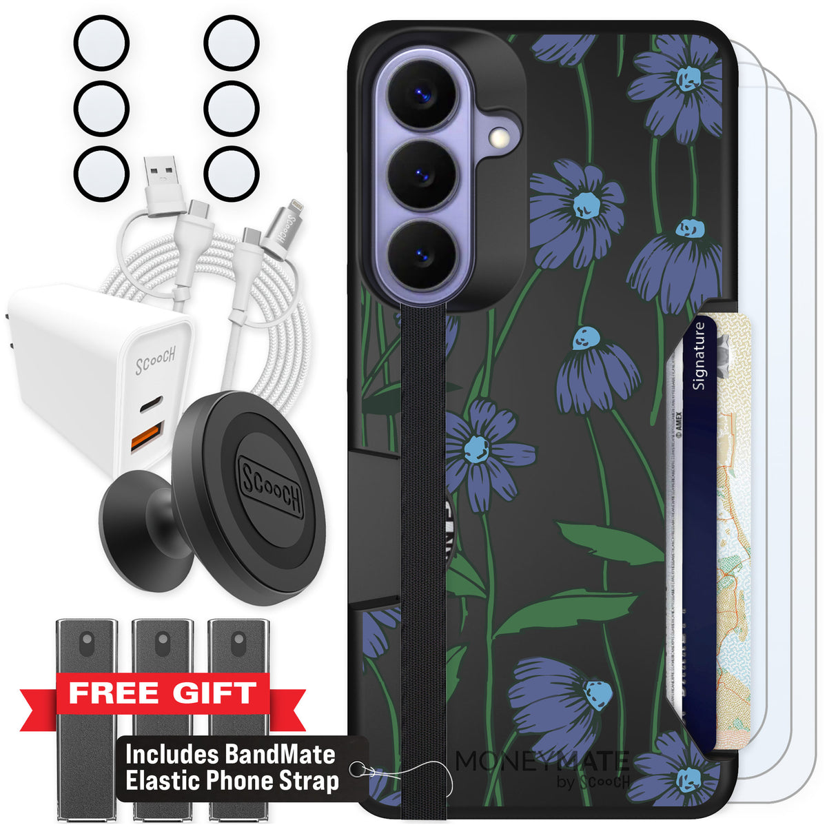 Scooch Moneymate Violet Daisy for Galaxy S26+ — Ultimate Bundle