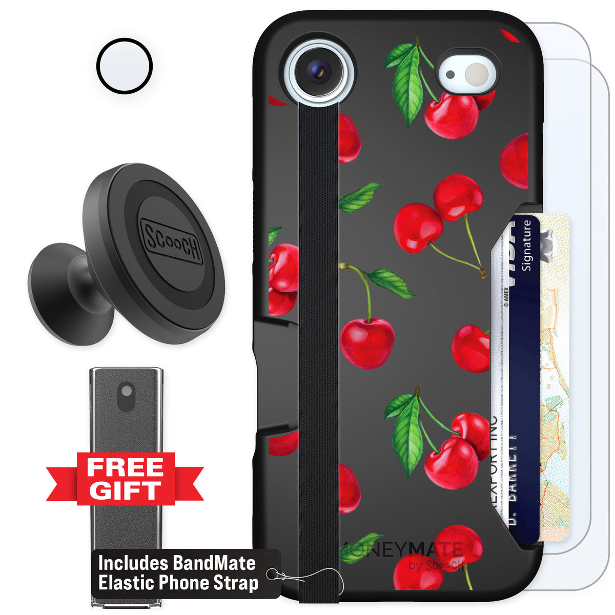 Scooch Moneymate Very Cherry for iPhone Air — Defender Bundle