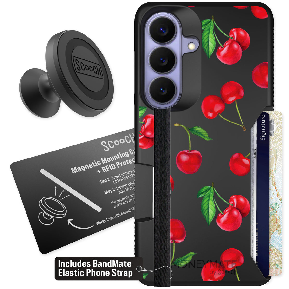 Scooch Moneymate Very Cherry for Galaxy S26 — Starter Bundle