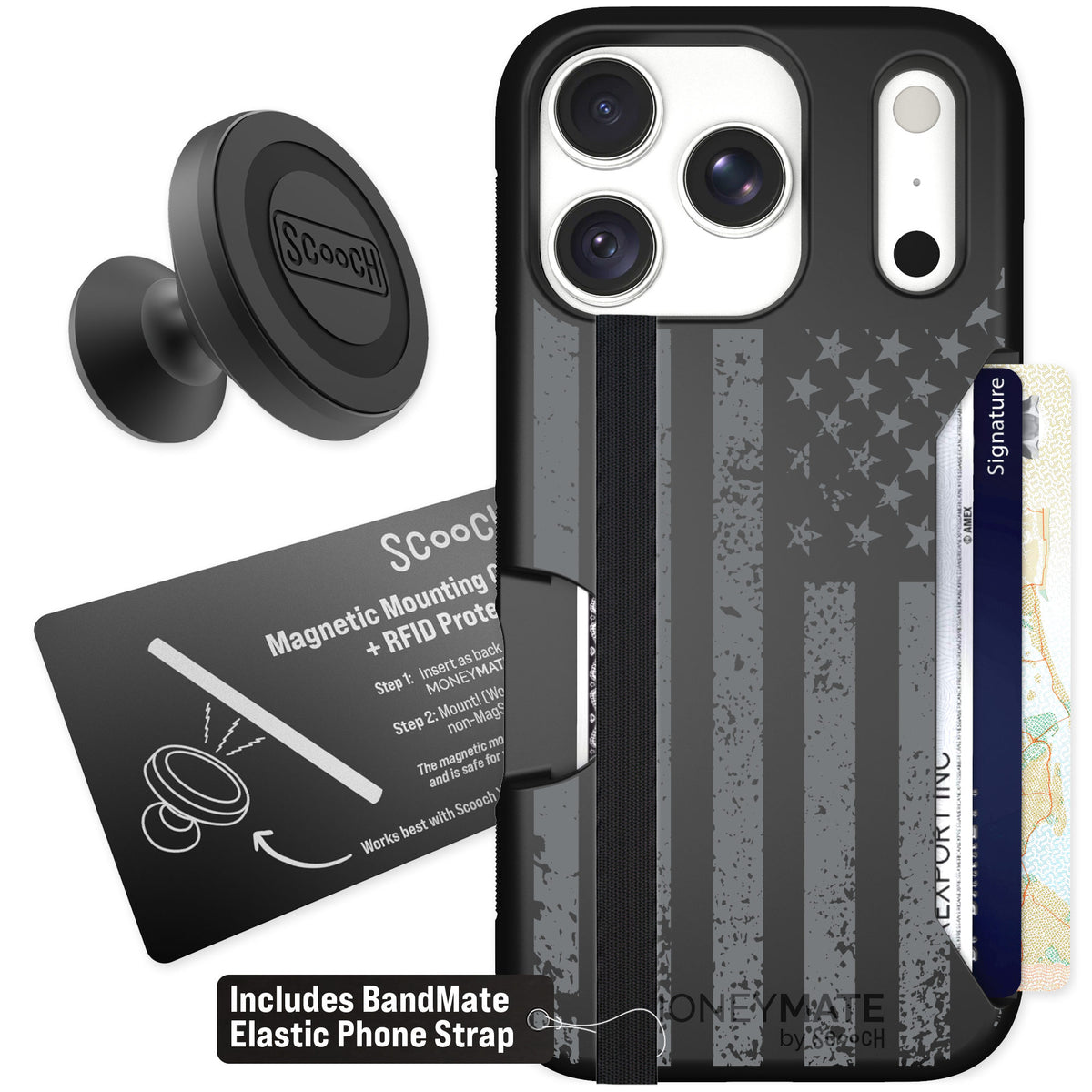 Scooch Moneymate Weathered Glory for iPhone 18 Pro — Starter Bundle