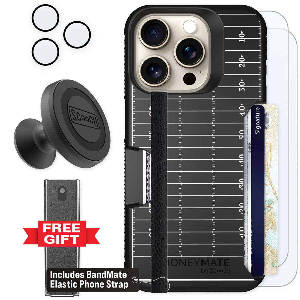 Scooch Moneymate Yard Lines for iPhone 15 Pro β Defender Bundle