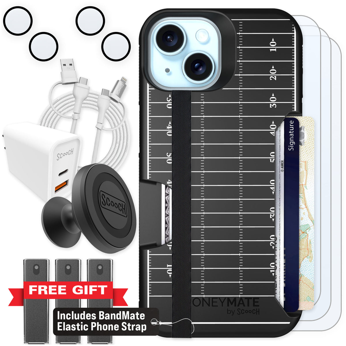 Scooch Moneymate Yard Lines for iPhone 15 β Ultimate Bundle