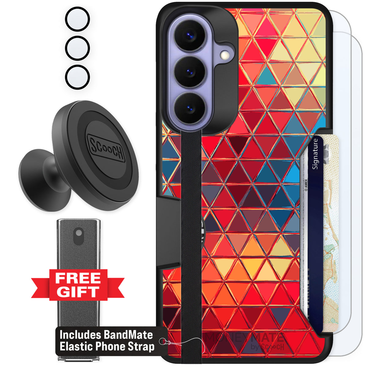 Scooch Moneymate Festive Glass for Galaxy S26+ β Defender Bundle